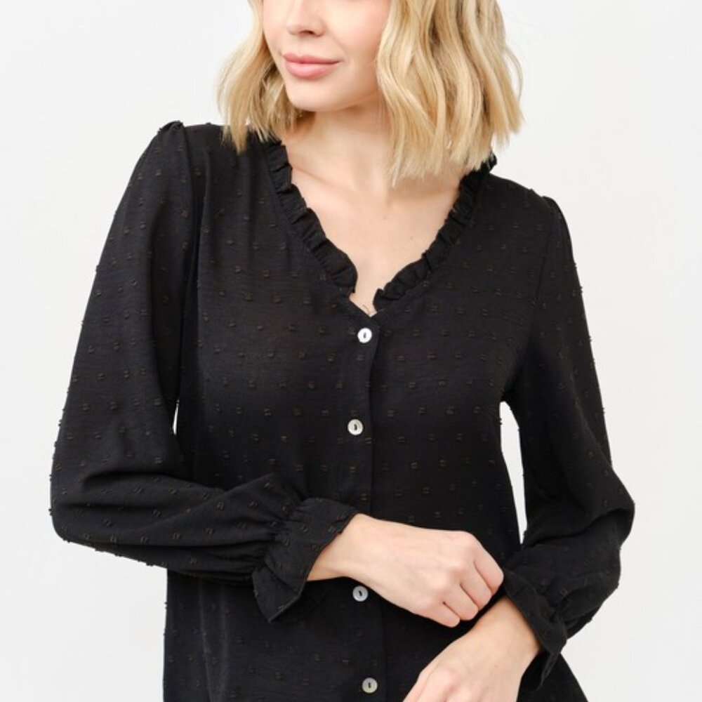 nwt And The Why Polka Dot Ruffle‎ Detailed Blouse Top - Picture 8 of 11